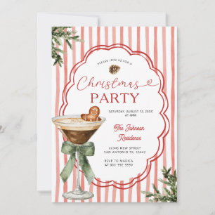 Invitation de fête de Noël au martini au pain d'ép