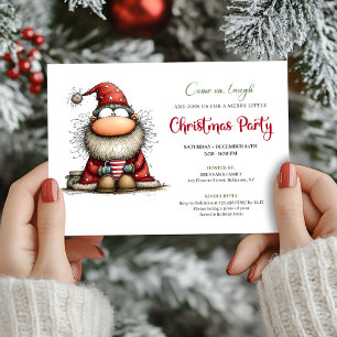 Invitation de fête de Noël au Père Noël capricieux