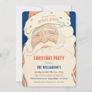 Invitation de fête de Noël au Père Noël vintage