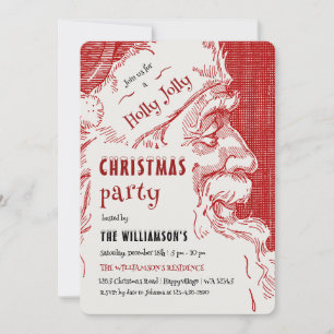 Invitation de fête de Noël au Père Noël vintage
