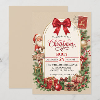 Invitation de fête de Noël au Pôle Nord de style v