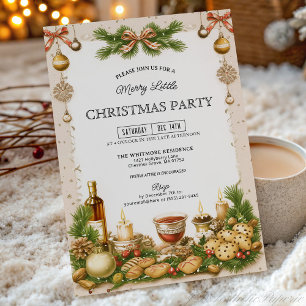 Invitation de fête de Noël au ruban de verdure bei