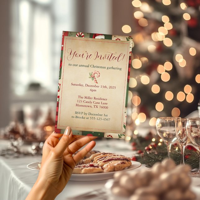 Invitation de fête de Noël avec courtepointe patch (Créateur téléchargé)