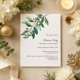 Invitation de fête de Noël avec feuillage de gui