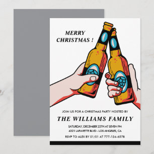 Invitation de fête de Noël Bière Boissons
