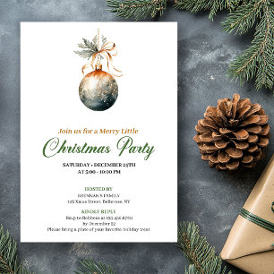 Invitation de fête de Noël Boule de Noël Couleurs 