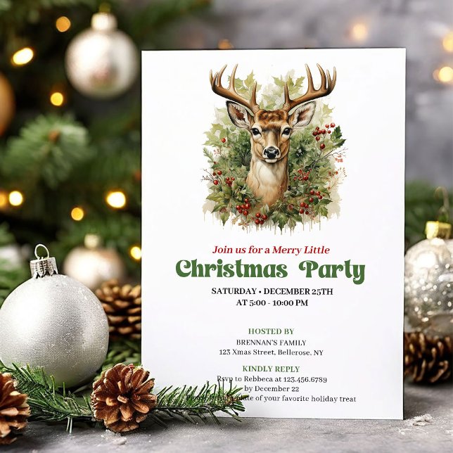 Invitation de fête de Noël classique rétro pour ce (Classic retro Christmas angel party invitation

)