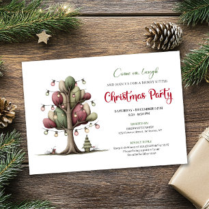 Invitation de fête de Noël d'arbre de dessin animé