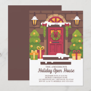 Invitation de fête de Noël de Chambre ouverte de