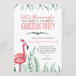 Invitation de fête de Noël de Flamant rose