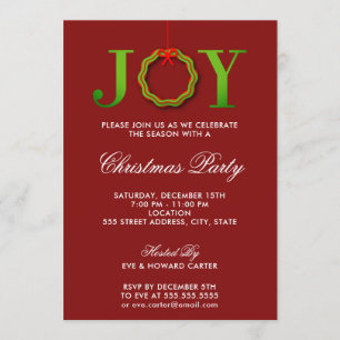 Invitation de fête de Noël de JOIE