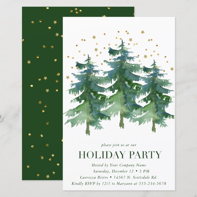 Invitation de fête de Noël de la société Budget Wi (Devant / Derrière)