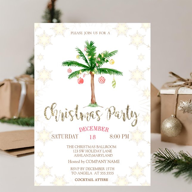 Invitation de fête de Noël de la société des floco (Créateur téléchargé)