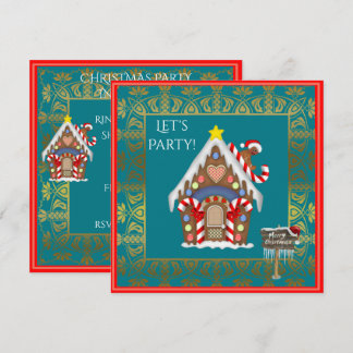 invitation de fête de Noël de maison de pain