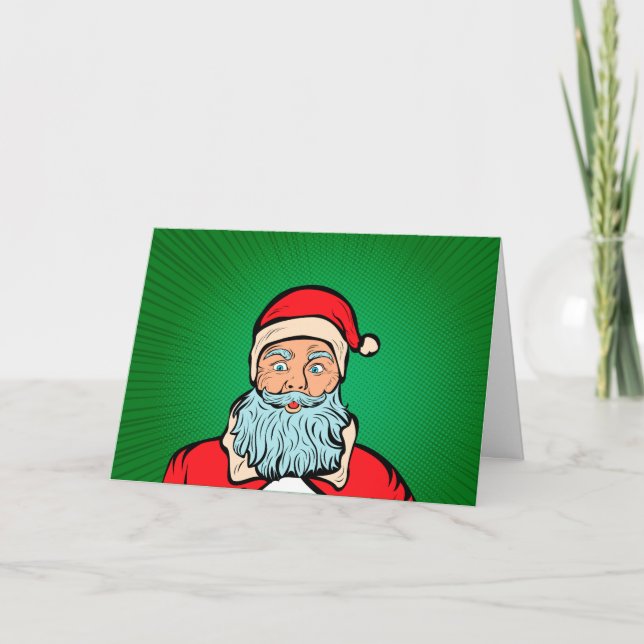 Invitation de fête de Noël de Père Noël dans le st (Devant)