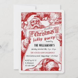 Invitation de fête de Noël de Père Noël vintage da