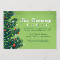 Invitation de fête de Noël de règlage d'arbre
