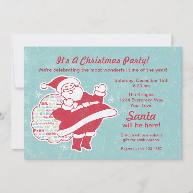 Invitation de fête de Noël de salutations de Père (Devant)