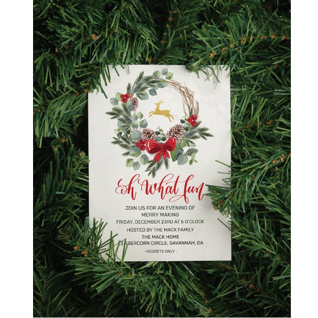 Invitation de fête de Noël de vacances de couronne (Créateur téléchargé)