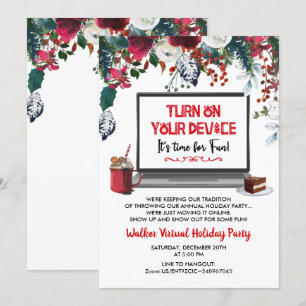 Invitation de fête de Noël de Vacances Virtuelles