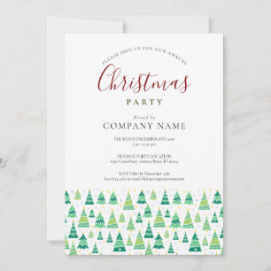 Invitation de fête de Noël d'entreprise Arbres de