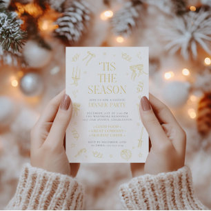 Invitation de fête de Noël dessinée à la main