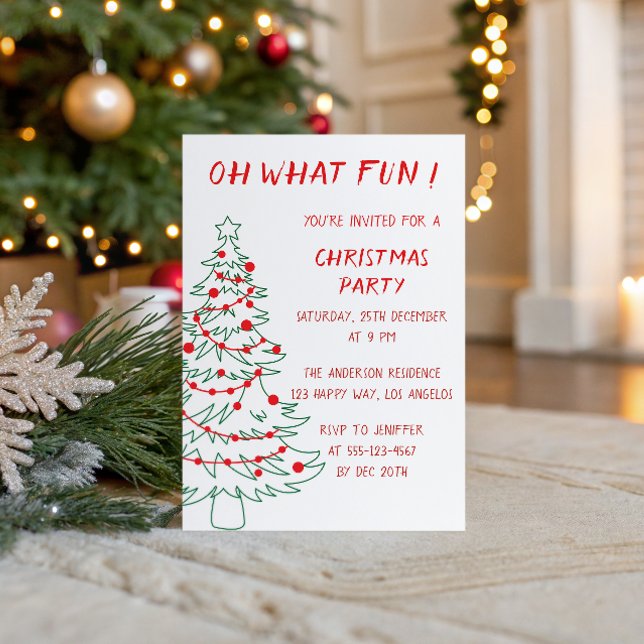 Invitation de fête de Noël dessinée à la main avec (Créateur téléchargé)