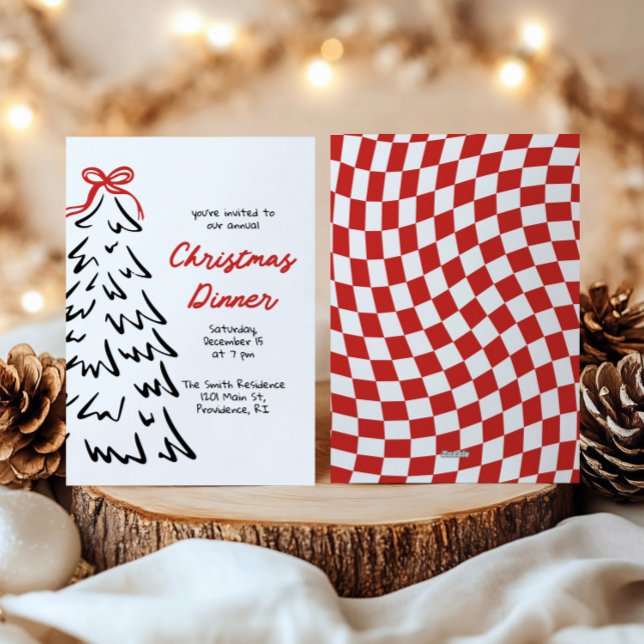 Invitation de fête de Noël dessinée à la main pour (Créateur téléchargé)