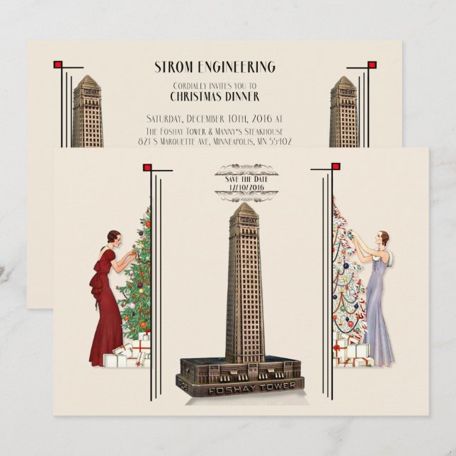 Invitation de fête de Noël d'ingénierie de Strom (Devant / Derrière)