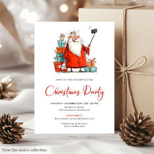 Invitation de fête de Noël éditable Père Noël exce