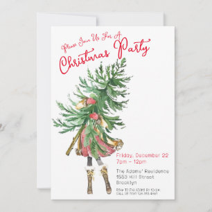 Invitation de fête de Noël en aquarelle