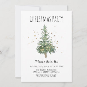 Invitation de fête de Noël en aquarelle