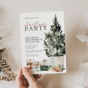 Invitation de fête de Noël en aquarelle