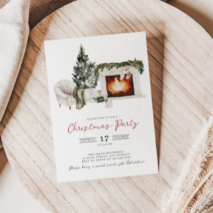 Invitation de fête de Noël en aquarelle