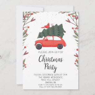 Invitation de fête de Noël en aquarelle