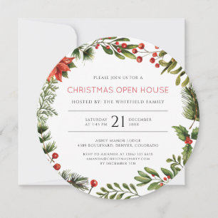 Invitation de fête de Noël en aquarelle pour la fa