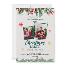 Invitation de fête de Noël en famille photo vintag