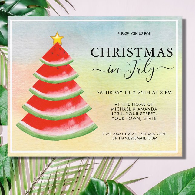 Invitation de fête de Noël en juillet à budget mel (Créateur téléchargé)