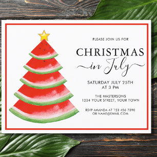 Invitation de fête de Noël en juillet à budget mel