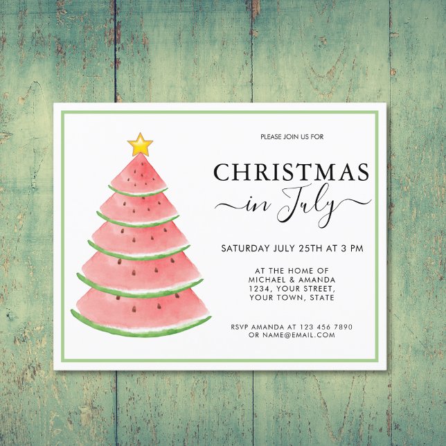 Invitation de fête de Noël en juillet à petit budg (Créateur téléchargé)