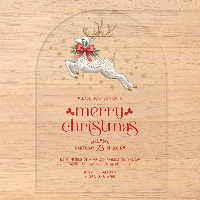 Invitation de fête de Noël en typographie dorée av (Recto)
