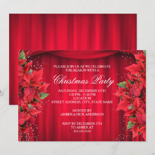 Invitation de fête de Noël florale de houx à paill