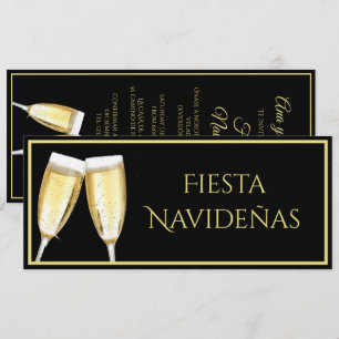 Invitation de fête de Noël Flûtes à Champagne en O