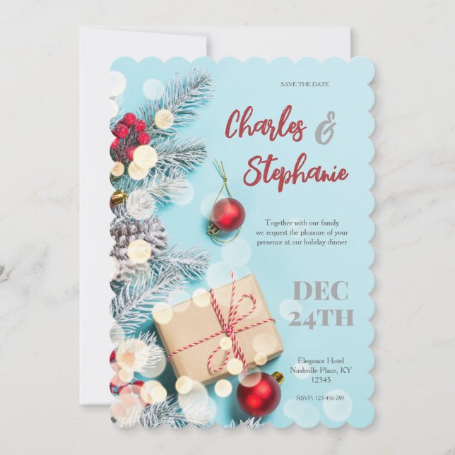 Invitation de fête de Noël, Invitations de Noël (Devant)