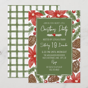 Invitation de fête de Noël joyeuse au Poinsettia e