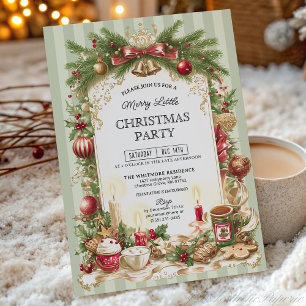Invitation de fête de Noël joyeuse avec rayure ver