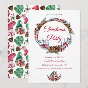 Invitation de fête de Noël mignonne