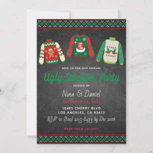 Invitation de fête de Noël moche