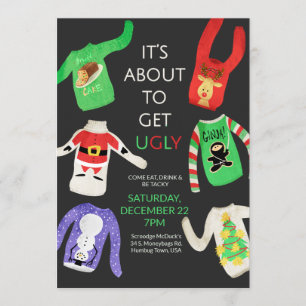 Invitation de fête de Noël moche