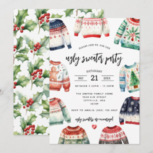 Invitation de fête de Noël moche